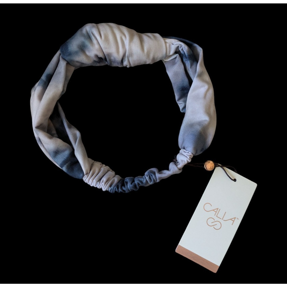 Calia Navy Gray Daybreak Ardosia Slate Printed Knotted Headband NEW Stretch